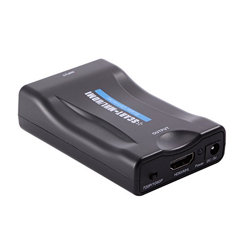 XCSOURCE® Mini PAL NTSC SCART zu HDMI 1080P 60Hz HD Video Converter Scaler Box mit USB Kabel für HDTV AH198 - 4