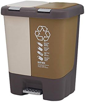 AILI Classroom Pedal Trash Can, Plastic Large Kitchen Office Waste Bins 20L