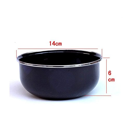 Travelmall 3 PCS Black Enamel Camping Picknick Ess-Set Platte Tasse Schüssel Emaille Cereal Bowls Reise und Camping Besteck Set für 1 Person (3pcs-Schwarz) - 2