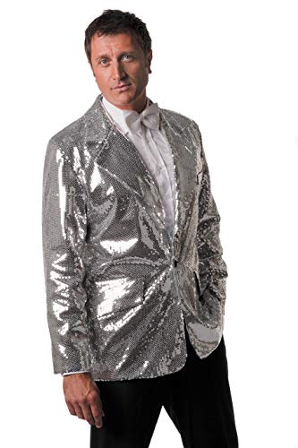 Preisvergleich Produktbild Pailetten Herrensakko, Silber, Gr. 58