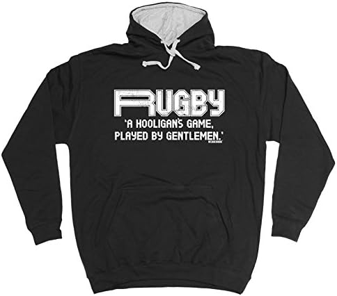 Up And Under UAU Rugby A Hooligans Gentlemen (XXL - Black-Grey) 2 Tone Hoodie
