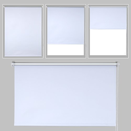 SHINY HOME® Verdunkelungsrollo Thermorollo Verdunklungsrollo 120x175cm Weiß Blickdicht Rollo klemmrollo ohne bohren Klemmfix Seitenzug inkl. Montagezubehör - 4