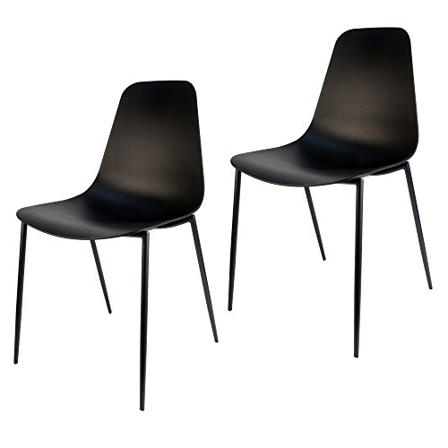 MIKU Schalenstuhl 2er-Set Kopenhagen schwarz Sitzschale Esszimmerstuhl