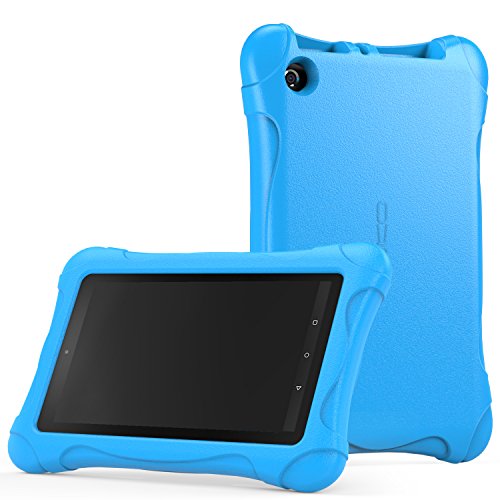 MoKo Fire 7 2015 Hülle - Superleicht EVA Stoßfest Kinderfreundlich Kinder Schutzhülle für Amazon Fire 7.0 Zoll (5. Generation - 2015 Modell), Blau