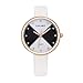 Produktbild EARS DamenUhr Woman Fashion Leather Band Analog Quartz Round Wrist Watch Watches Uhr Fashionable And Simple Ladies Steel Band Watch Christmas Gift Vintage Wrist Watch (Weiß)