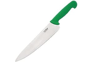 Hygiplas Colour-Coded Chef's Knife 25.5cm / 10 inch Blade Professional Grade | Green for Salads and Fruit | Weight: 190 grams | C868