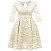 Produktbild BBQBQ Damen Spitze Ärmellos Party Club Kurz Slim Abend Brautkleid Cocktail Ballkleid,V-Ausschnitt Vintage Spitze Aprikose