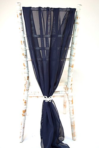 Chiffon Vertical Drapes 70cm X 200cm Decor Chair Cover Wedding Drops Venue Dressing (Navy)
