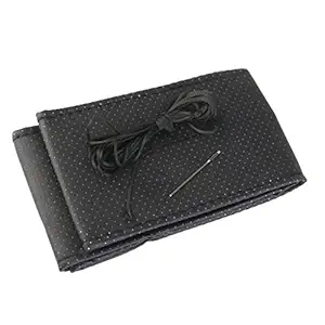 Faux Leather DIY Car Steering Wheel Cover, Black