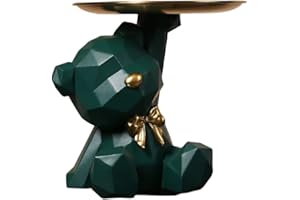 AISEN Svuotatasche del Orso Geometrico, Svuota Tasche da Ingresso Design, Sculture Moderne Design, Statua di Orso in Resina Vassoio Decorativo, Vassoio Portaoggetti, Porta Caramelle da Tavolo