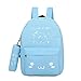 Produktbild Girl 's Cute Verteilen Comic Taschen Casual Leinwand gedruckt Schule Rucksäcke, blau