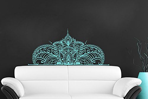 Half Mandala Wall Decals. Yoga Namaste Headboard Sticker. Boho Bohemian Bedroom Home Decor Room Ms783