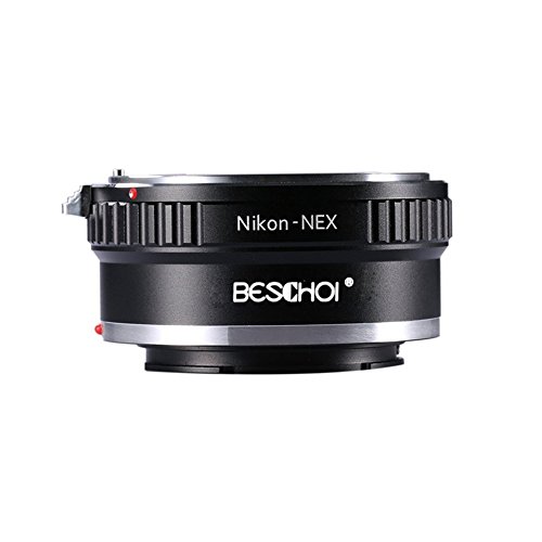 Beschoi Bague adaptation objectif Nikon-NEX Adaptateur monture objectif en m  tal pour monter objectif Nikon AI vers bo  tier Sony NEX comme Sony NEX-3 NEX-3C NEX-3N NEX-5 NEX-5C NEX-5N NEX-5R NEX-5T NEX-6 NEX-7 NEX-F3 NEX-VG10 VG20