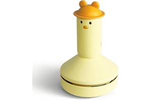 SRIKEKL Mini Rechargeable Desktop Vacuum Cleaner, Cute Cartoon Desk Table Hoover for Cleaning Eraser Crumbs, Dust, Crumbs, Piano, Hairs, Computer, Keyboard and Car (Yellow)