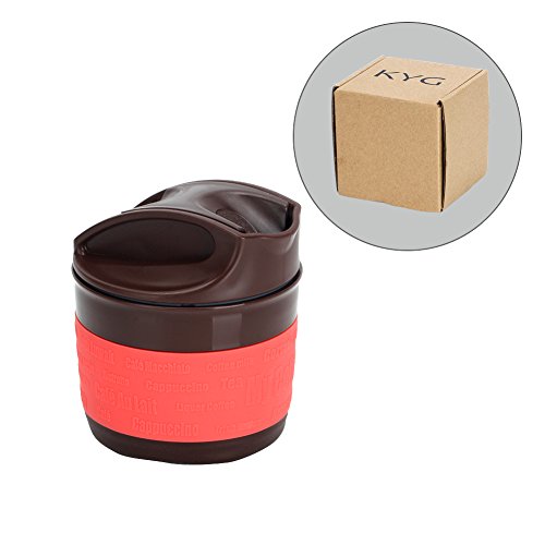 KYG 350ml Silikon Faltbarer Kaffeebecher mit Deckel, Coffee to go Becher, Tragbarer Kafeetasse Kaffee Reisebecher Rot - 7