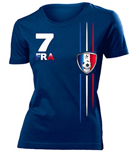 love-all-my-shirts Frankreich Fanshirt Streifen 3298 Damen T-Shirt (F-N) Gr. XXL