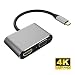 Produktbild Ocamo USB 3.1 der U89 zu HDMI VGA Adapter 2 in1 VGA HDMI 4 K UHD Dual Display Adapter für Neue MacBook 30,5 cm MacBook Pro, Chromebook, Dell, HP Schwarz