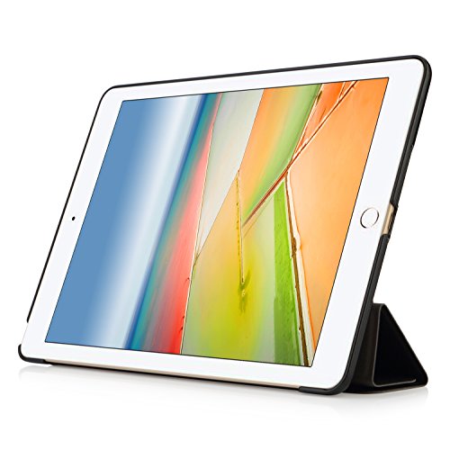 iHarbort® Neues iPad 2017 9,7 Zoll Hülle – Mehrfachwinkel geringes Gewicht PU Leder Tasche Hülle Etui Schutzhülle Ständer Smart Cover für Neues iPad 2017 9,7 Zoll , mit Schlaf / Wach-up-Funktion Schwarz - 3