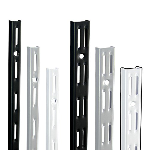Regalsystem Wandschienen P-Slot | 1-Reihig & 2-Reihig wählbar | 9 Größen 145mm bis 2000mm wählbar | Wandschienen für Regalträger | Größe: 2Reihig 995mm, Weiß