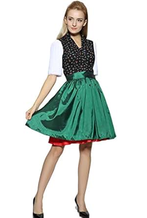 Judi Dench@ Damen Dirndl Midi, Dirndl 2tlg,Trachtenkleid