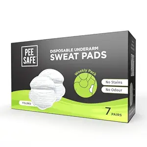 PEESAFE Disposable Underarm Sweat Pads (Pack of 14) - Folded | Prevents Stains , Absorbs Sweat & Unpleasant Odour