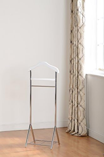 Derbey Gentleman's Valet stand in White and chrome finish FROM CENTURION PINE