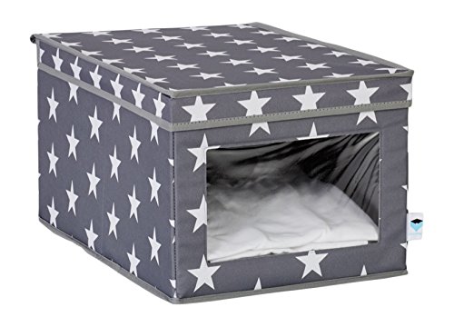 STORE.IT 671008 XL Aufbewahrungsbox, Storage Box, mit Sichtfenster, aus reßfestem Polyester 52x35x28cm, grau