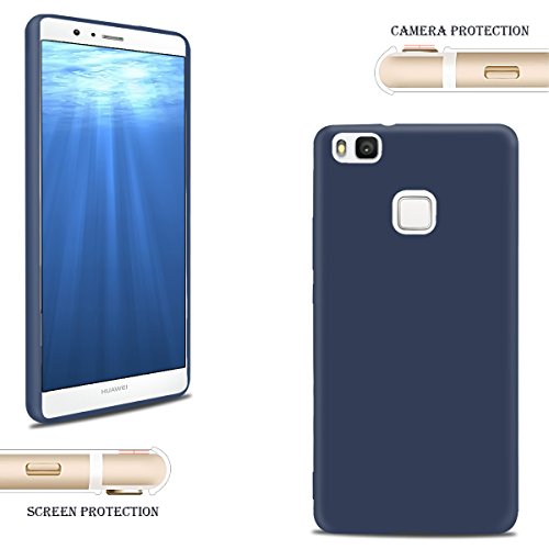 Funda Huawei P9 Lite  SpiritSun Soft Carcasa Funda Dise  o Mate Opaco Ultrafina TPU Bumper para Huawei P9 Lite  5 2 pulgadas  Suave Silicona Piel Carcasa Ultra Delgado y Ligero Goma Flexible Anti-ara  azos Anti Golpes Parachoques Protectora Carcasa - Azul Marino