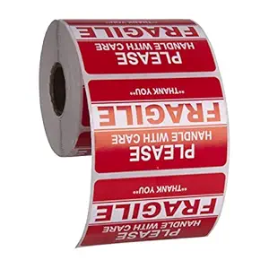 Store2508 Fragile Handle with Care Stickers 3x2 Inches (500)