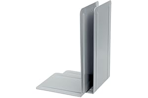 Alco 4303-29 - Fermalibri in metallo, 130 x 240 x 140 mm, 2 unità, colore: Grigio