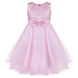 Vestido de bautizo de comunión para niña, escote redondo, sin mangas, cremallera oculta a las espaldas