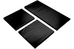 AR KOMFORTKING ARK 3PC Outdoor Garden Rattan Cushions Comfy Seat Pads with Removable Cover | Water-Repellent, Durable [ Single Sofa 104 x 52 x 5 cm | 2 Chairs 52 x 52 x 5 cm (BLACK, 3PC 1x sofs, 2x chair)