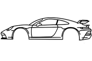 NORTH KAISER Décoration Murale en Métal Voiture de Sport | Silhouette Automobile | Sculpture Murale Minimaliste pour Garage, Cave, Chambre à Coucher Extérieure (60 x 17 cm)