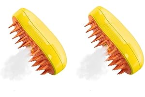 MERRWON Cat Steam Brush, Steamy Cat Brush-3 In1 Cat Steamy Brush Spritz Defur Comb for Cats, Steam Pet Brush for Cats Dog Steamy Brush Pro Cat Steamer Brush for Removing Tangled and Loosse Hair Rechargeable