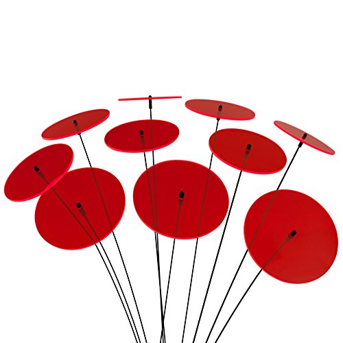 SUNPLAY "Sonnenfänger-Scheiben" in ROT, 10 Stück je 10 cm Durchmesser im Set + 35 cm Schwingstäbe