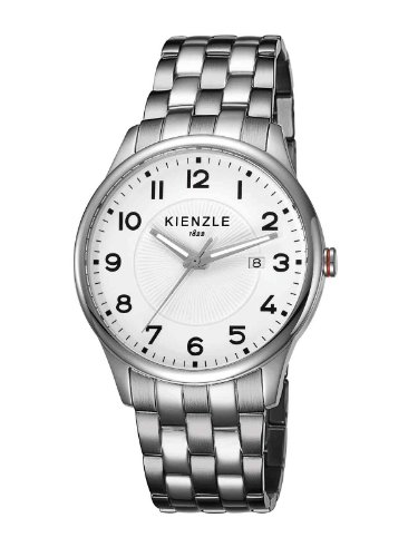 Kienzle K3043012062-00058 - Reloj analógico de cuarzo unisex con correa de acero inoxidable, color blanco