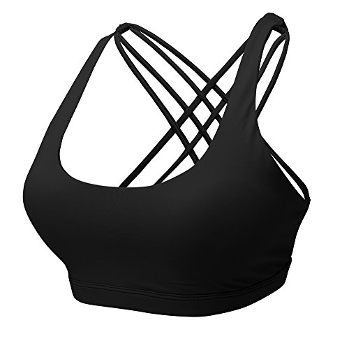 CHJPro Nahtlose Medium-Impact Kreuz Rücken Sport-BH mit Abnehmbaren Cups - 3