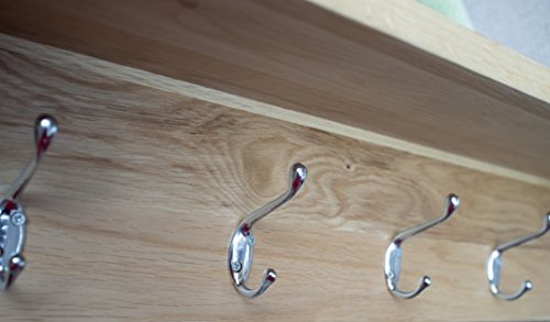 Yabbyou Large Solid Oak Coat Hook Rack 75cm Long