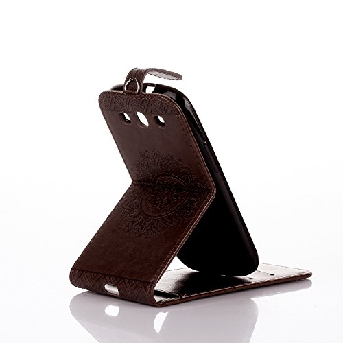 Galaxy S3 Hülle,Galaxy S3 Neo Hülle,Leder Hülle für Galaxy S3 / S3 Neo,ikasus® Prägung Floral Spitze Blumen Mandala Muster PU Lederhülle Flip Hülle im Bookstyle Cover Schale Slim Fit Soft Silikon Magnetverschluss Schutzhülle PU Leder Hülle Flip Wallet Case Kunstleder Tasche Cover mit Standfunktion und Kartenfächer Tasche Wallet Case für Samsung Galaxy S3 i9300 / Galaxy S3 Neo i9301 – Braun - 4