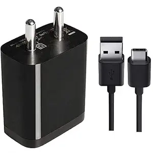 Fast Charger for Xiaomi Redmi Note 7s Original Adapter Wall Charger | Fast Charging Mobile Charger | Android Charger with 1 Meter USB Type-C Charging Data Cable (2.4 Amp, Black)