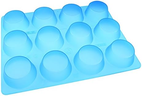 Pavonidea FR100TBLS.2 Silicone Mould, Multiple Portion Muffin Tray for 12 Muffins, 255 x 335 x 32 mm, Blue