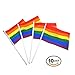 Produktbild LanLan LGBT Gay Pride Regenbogen Mini Flags Kleine Hand Größe 10x6 Zoll Flagge mit 12" White Pole