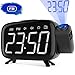 Price comparison product image Projection Alarm Clock, Abwei Radio Alarm Clocks Bedside 180° Adjustable Arm Angle Projector Digital Alarm Clock Mains Powered Snooze Function USB Charging Port 6'' LCD UK Plug for Home Bedroom