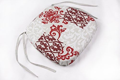 Victory Chair Cover Square Cushion Filling Polyurethane Coating in Patterned Fabric Jafra Red 40 x 40 x 5 cm