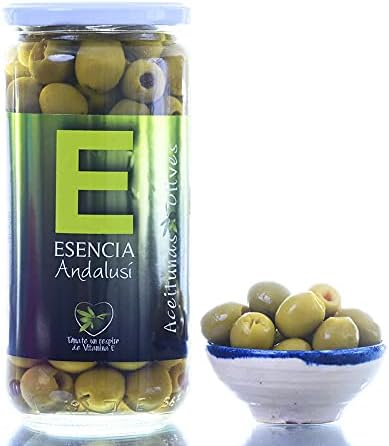 Aceituna verde Manzanilla Extra sin hueso Esencia Andalusí sabor Anchoa. Categoria Gourmet 700 grs