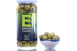 Aceituna verde Manzanilla Extra sin hueso Esencia Andalusí sabor Anchoa. Categoria Gourmet 700 grs