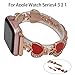 Produktbild Happysdh Armband für Apple Watch 4/3/2/1 38/40mm,Smartwatch Zubehör Herzförmiger Diamant aus Edelstahl Ersatzarmband Armbänder Smartwatch für Männer Frauen