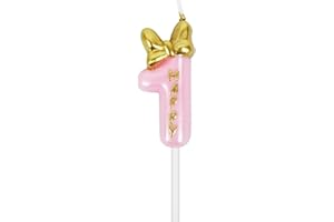PARTY GO Candele Compleanno Rosa Bambina Carino Candeline Compleanno Particolari Numeri 1