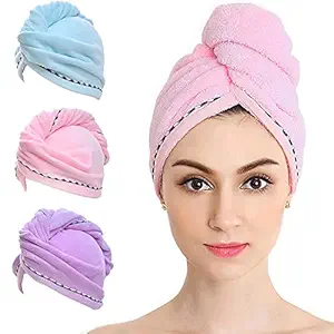 Langit Hair Towel Wrap Absorbent Towel Hair-Drying for Big and Long Hair Girls & Women Use Full Cotton Towels Shower Caps Bathrobe Magic Hair Warp Towel Super Quick-Drying Microfiber Bath Towel Hair