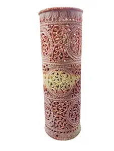 Kaka jiji handicraft Shikar Design soap Stone Flower vase for Home and Office Table Decoration I Wooden Flower Pot I Home Decor I Table Decoration Material (10 inch)